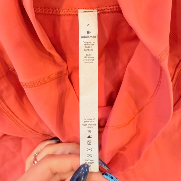 🔥Lululemon Bright Orange High-Waisted Leggings🔥 - Picture 3 of 6